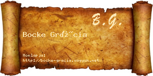 Bocke Grácia névjegykártya